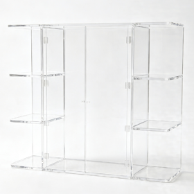 Multi-Shaped Knock-Down Clear Acrylic Display Cabinet With Doors