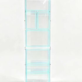 Ice Blue LED Lighted Acrylic Display Cabinet With Multi Layers & Protective Doors