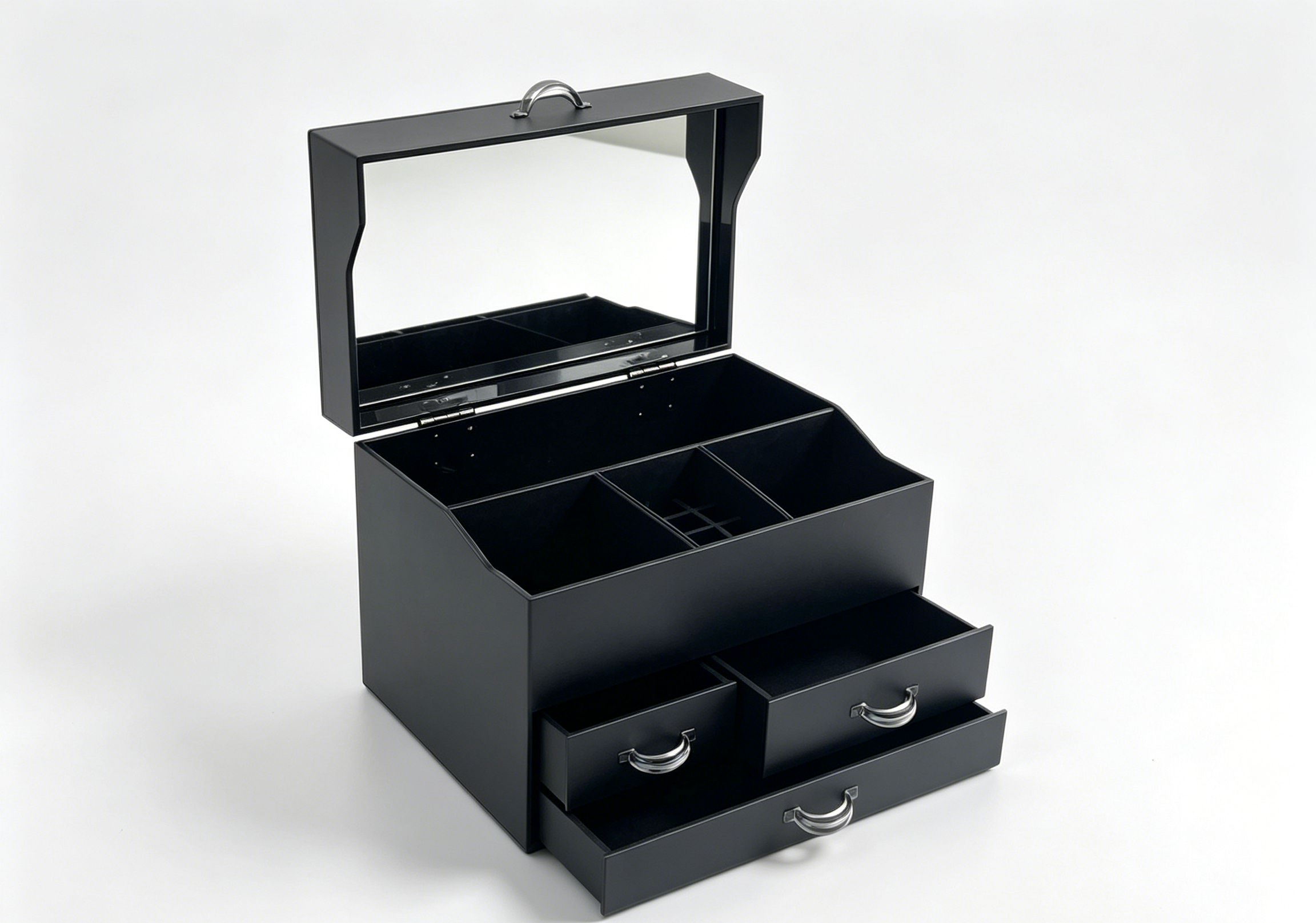 商品图处理需求 (8) Custom Multi-Compartment Acrylic Drawer Organizer with Mirror - Image 1