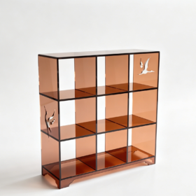 Custom Acrylic Display Case with Decorative Cut-Out Pattern