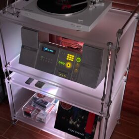 Custom Frosted Acrylic Record Player Display Stand
